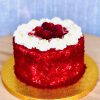 Gourmet red and white handcrafted red velvet cake