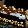 Gourmet Christmas chocolate log with nuts
