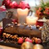 Handcrafted bespoke chocolate yule log