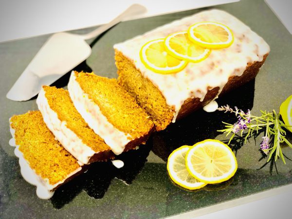 Vegan lemon drizzle cake