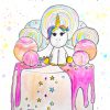 Colourful handmade unicorn card