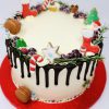 Festive gourmet cake with handcrafted decorations