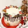 Festive gourmet chocolate ganache drip cake